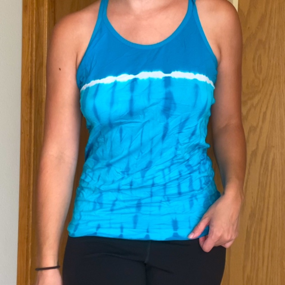 Blue active tank top
